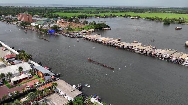 Traditional Kerala Chundan Vallam Boat Race
Exciting Vallam Kali Boat Race in Alappuzha
Aerial View of Nehru Trophy Boat Race, Kerala
Kerala Snake Boats Racing Through Alappuzha Backwaters
Chundan Val
