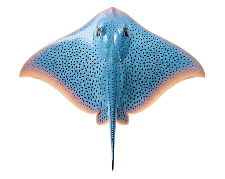 Spotted eagle ray swimming isolated on transparent background