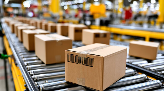 Automated parcel sorting conveyor for Black Friday and Christmas ecommerce shipping campaigns