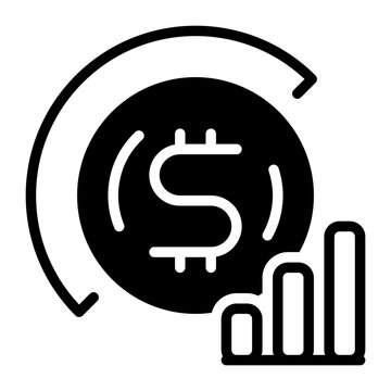 Revenue icon, glyph icon style