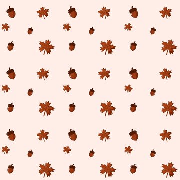 Autumn maple leaf acorn pattern