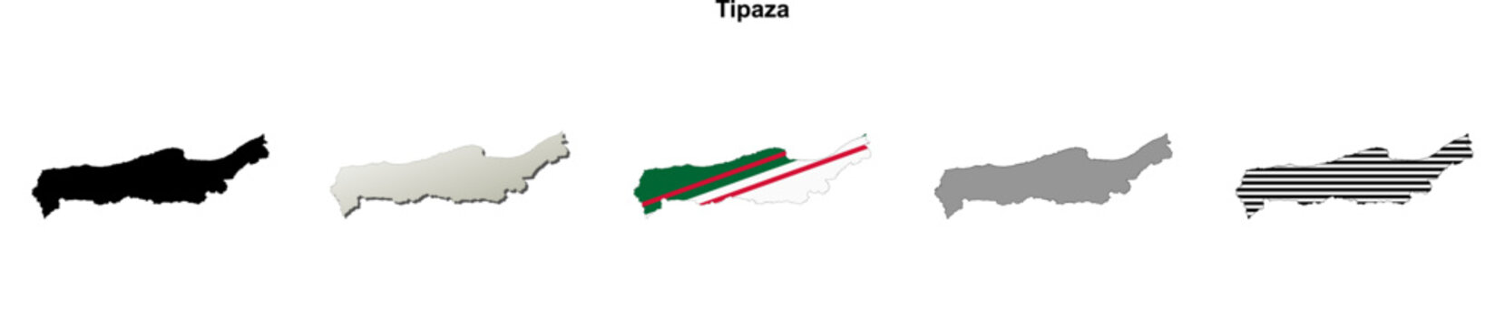 Tipaza, Algeria blank outline map set
