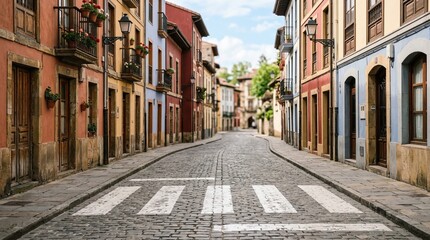 Fototapeta premium Crosswalk in Historic City District