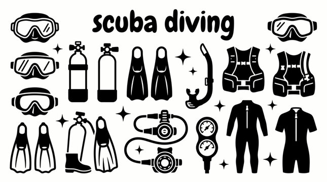 scuba diving equipment featuring diving masks oxygen tanks fins snorkels buoyancy control devices regulators underwater gauges wetsuits and safety marine adventures diving schools travel tourism
