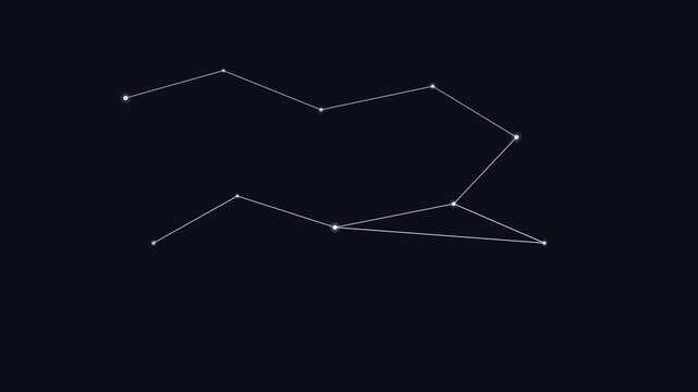 Star constellation forming lines against a dark night sky background