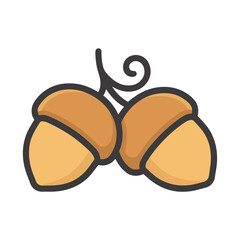Two acorns on a branch © keshi