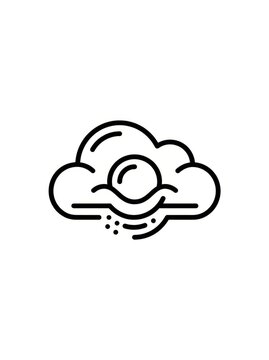 Elegant Cloud with Moonlit Raindrop Illustration.