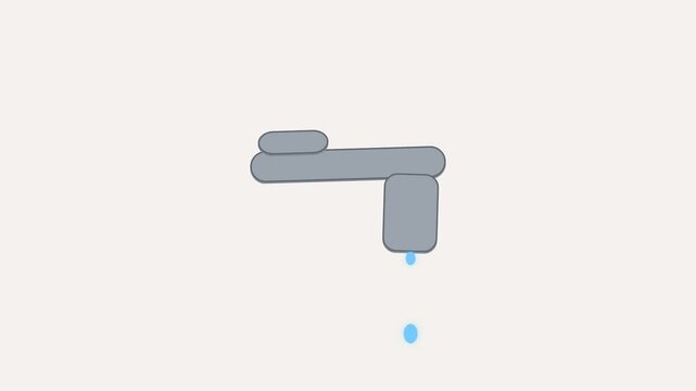 Three gray faucets dripping water against a plain light background