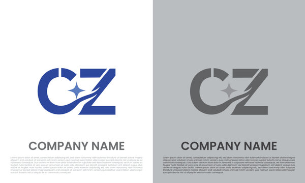 CZ ZC Letter River Logo Design Vector, Modern Water Flow Nature Business Corporate Identity Template