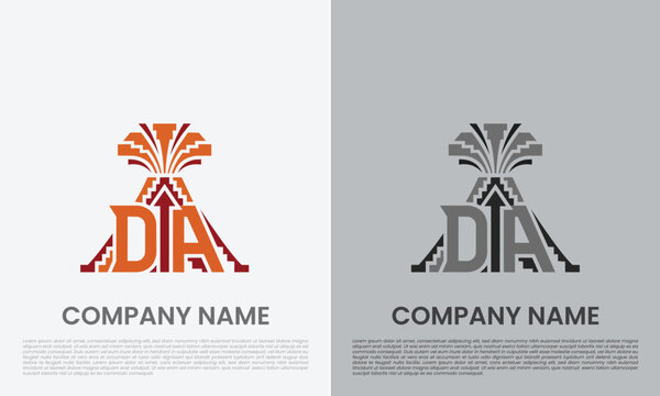 DA AD Letter Volcano Logo Design Vector, Modern Powerful Energy Business Corporate Identity Template