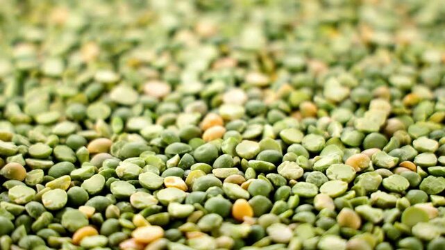 close-up texture of dried green split peas, raw ingredients