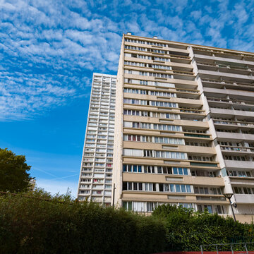 Modern residential buildings in Les Olympiades, Paris, showcasing urban architecture