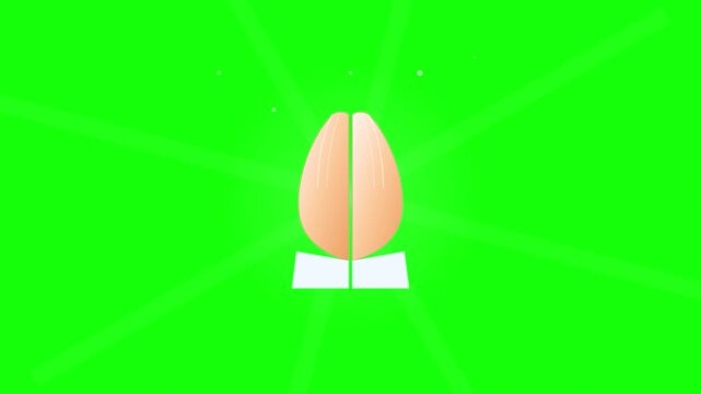 Peaceful Praying Hands Emoji Icon On Green Screen