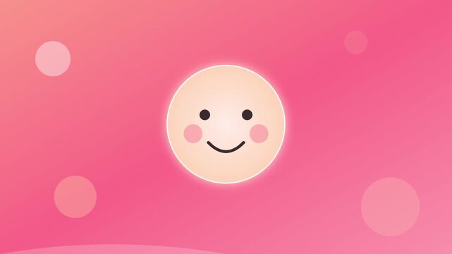 Peach Soft Smiling Face Emoji Vector Animation