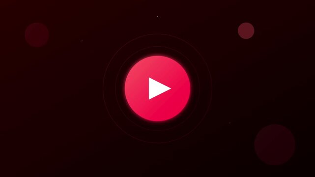 Play Button Icon Animation Vibrant Red Gradient