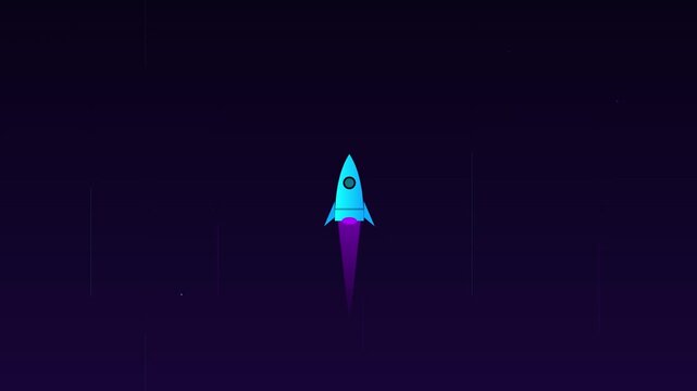 professional rocket launch vector icon motion graphic