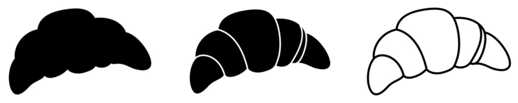 Croissant mixed style icon for bakery website