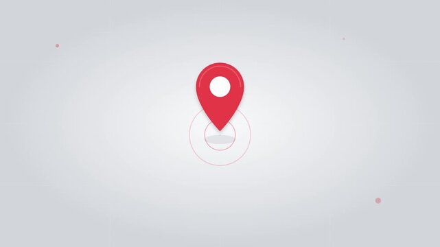 pulsing location pin icon on vibrant map red