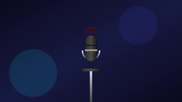 pulsing microphone podcast vector icon animation media