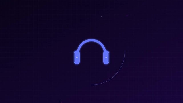 pulsing music headphones vector icon motion animation