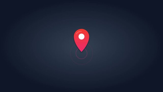 pulsing red map pin for location and navigation