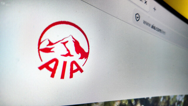 .a computer screen with AIA website displayed....AIA is a major life insurance and financial services organization operating across the Asia-Pacific region