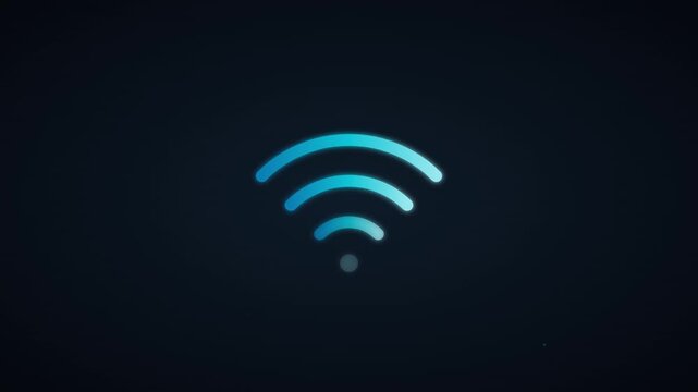Radiating Blue Wifi Signal Animation Green Screen