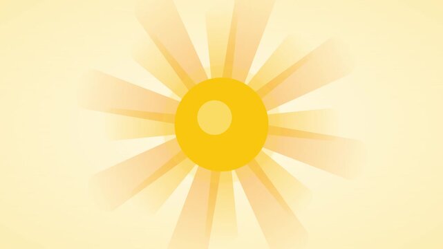 radiant yellow sun orbit summer vector animation
