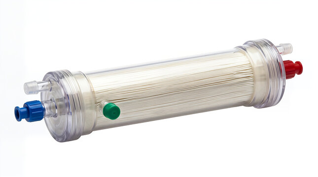 Laboratory filtration unit with hollow fiber membrane cartridge and ports