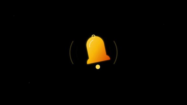 ringing notification bell alert black screen motion graphic