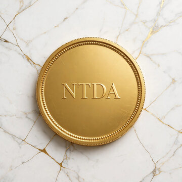 NTDA Gold Coin White Marble Gold Veins Luxury Minimal