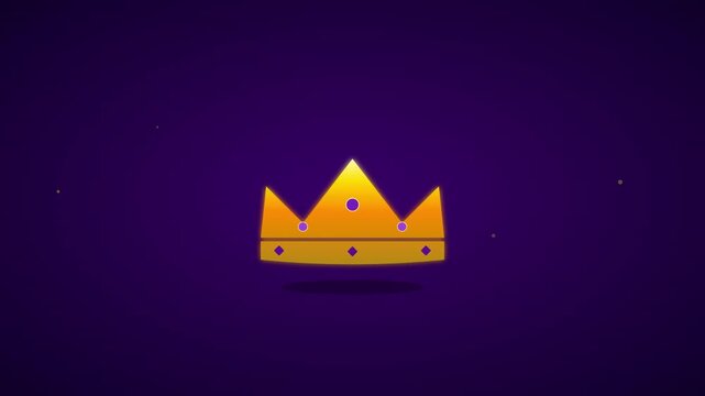 rising purple crown royal luxury vector loop