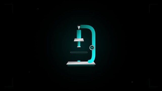 scientific microscope research icon teal silver lab style