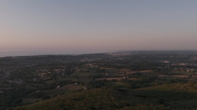 Aerial view of the Northern Basque Country from the Pyrenees.