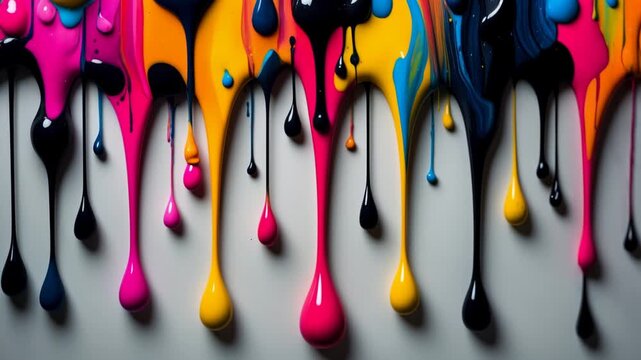 Abstract expressionism background with drip art colorful acrylic oil paints texture AI Generative