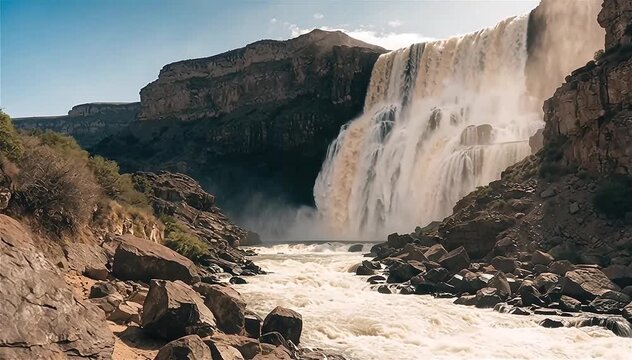 The Augrabies waterfall in the Orange river, Augrabies Falls National Park, South Africa.
