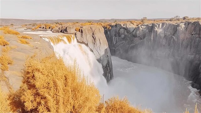 The Augrabies waterfall in the Orange river, Augrabies Falls National Park, South Africa.
