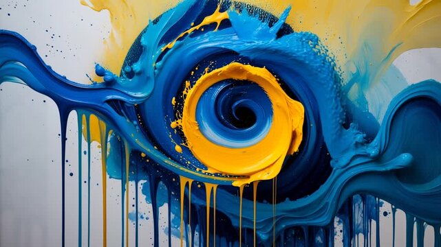 Abstract expressionism background with drip art colorful acrylic oil paints texture AI Generative