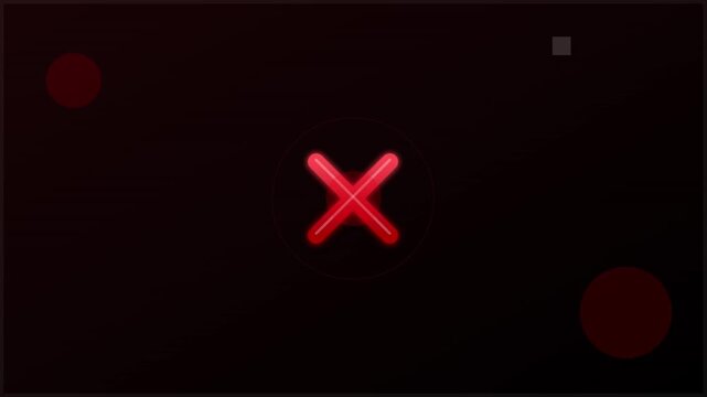 shaking red cross icon for error and denial