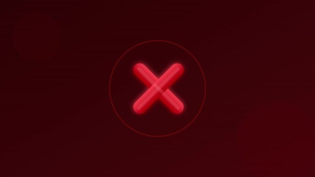 shaking red cancel cross error vector animation