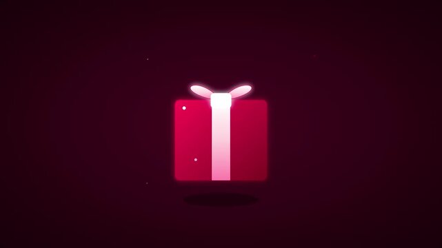shimmering gift box vector icon animation loop