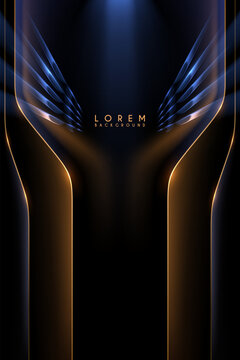 Blue and gold luxury background