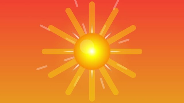 shining sun weather vector icon animation loop