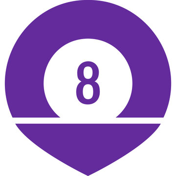 Number eight badge for step-by-step tutorials and workflow processes