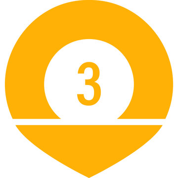 Number three badge for step-by-step guides and process instructions