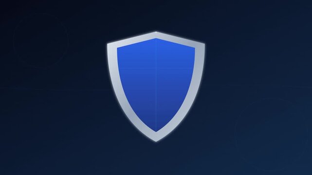 sleek shield protection security vector icon animation