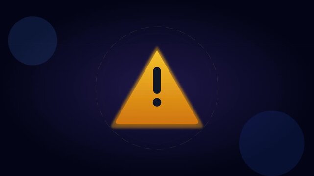 sleek warning triangle alert vector icon animation