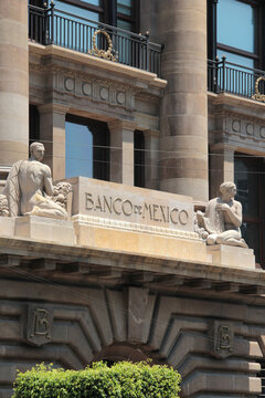 Mexico City, Mexico - April 3, 2026: The Bank of Mexico building is the headquarters of the country's central bank and a significant artistic monument located in CDMX Historic Center