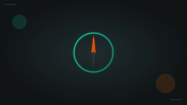 Spinning Teal Adventure Compass Animation Green Screen