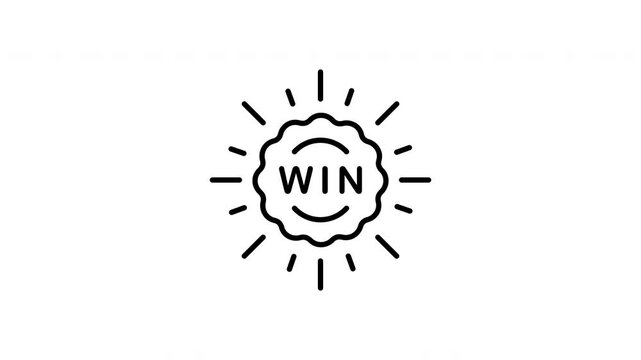 Winning Badge Animated Icon With Alpha Channel. Achievement, Success, And Reward Recognition Motion Graphic. Motivational And Inspirational Design. On Transparent Background